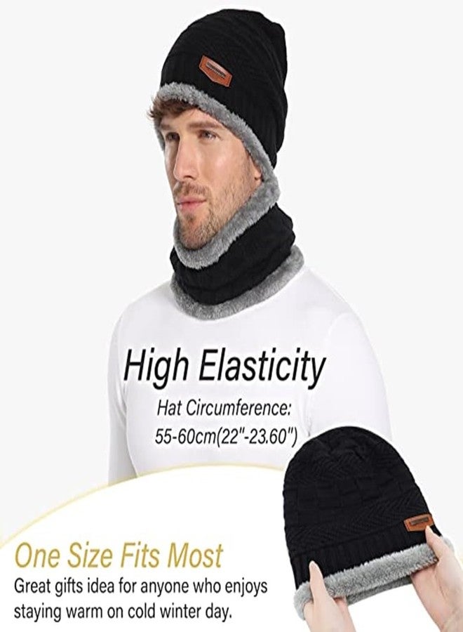EMPOISON Cozy Winter Cap and Neck Warmer Set - Stay Warm and Stylish in Cold Weather (Black) - Image 4