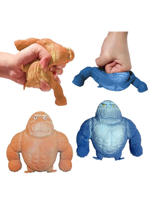 2 Pcs Squishy Monkey Toy Decompress and Squeeze Stress Toy for Kids and Adults Gorilla Sensory Balls Fidget Toy for Party Favors