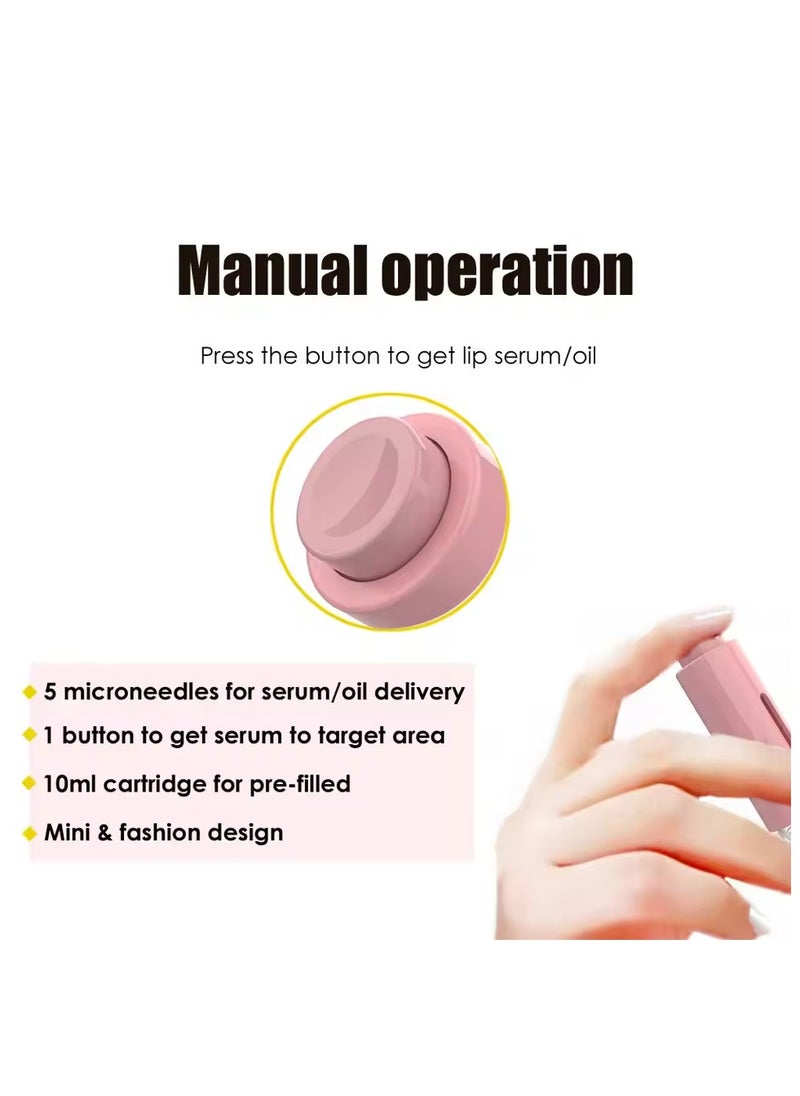 Pretocter - 0.25mm Lip Care Essence Roller, Essence Applicator, Beard Hair Growth Essence Roller（Pink） - Image 1