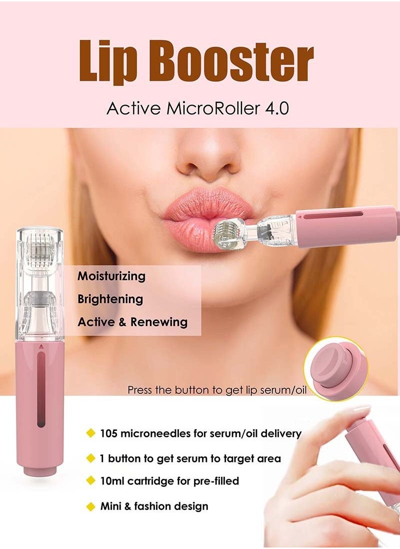 Pretocter - 0.25mm Lip Care Essence Roller, Essence Applicator, Beard Hair Growth Essence Roller（Pink） - Image 1
