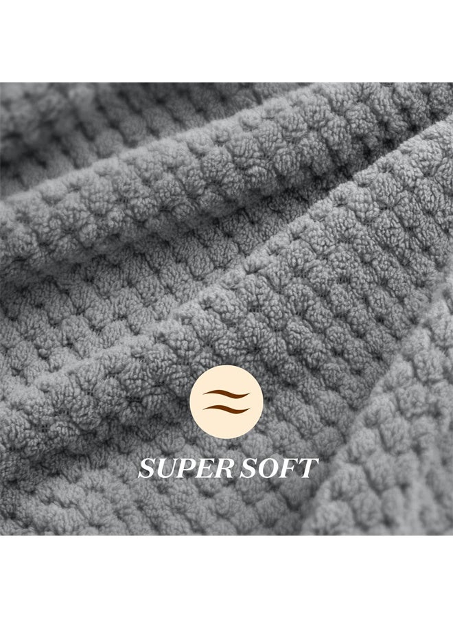 هومستر منشفة شعر ميكروفايبر للنساء، منشفة تجفيف شعر مضادة للتكثف مع حزام مطاطي، توربان سريع التجفيف للشعر الرطب الطويل والكثيف والمموج، منشفة شعر فائقة النعومة، لون رمادي داكن - Image 3