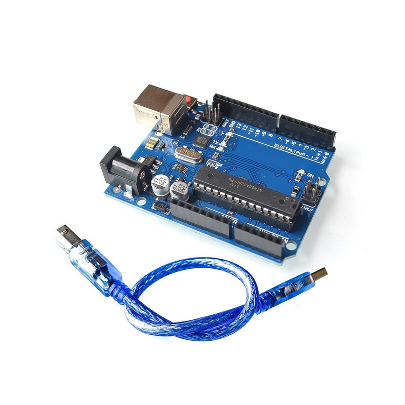 لوحة تطوير Uno R3 النسخة الرسمية متوافقة مع تحكم Arduino وحدة الميكروكنترولر Atmega328P - Image 1