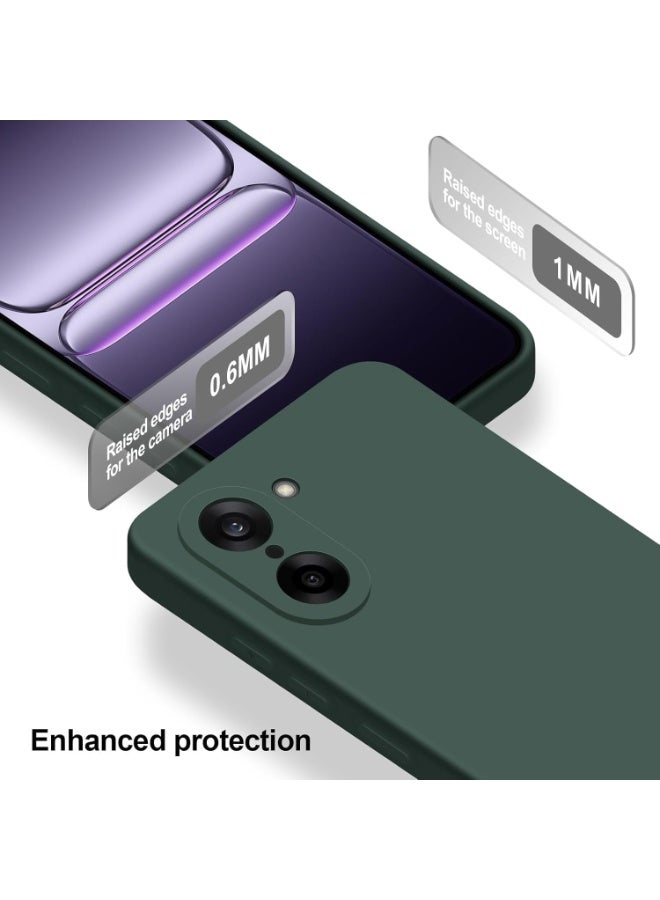 Muzz Case Compatible with OnePlus Nord CE5 Liquid Gel Rubber Bumper Case with Soft Microfiber Lining Cushion Slim Hard Shell Shockproof Protective Cover for OnePlus Nord CE 5 5G Green - Image 2