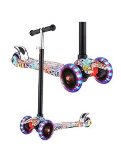 Generic Hicool Scooter for Kids, 3 Wheel Scooter for Toddler Girls Boys, Adjustable Height, Tilt Steering, Extra Wide Deck, Kids Scooter with LED Light Up Wheels for Kids Ages 4-12, Max Load 50kg 