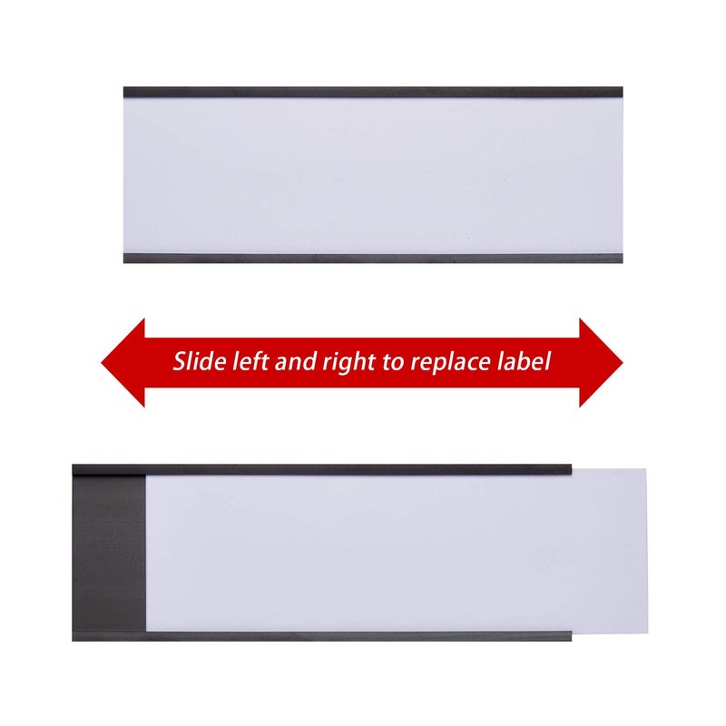 Eeoyu Magnetic Label Holders with Magnets Magnetic Data Card Holders with Clear Plastic Protectors for Metal Shelf, Whiteboard, Set of 50 (2 x 5.5 Inch) - Image 4