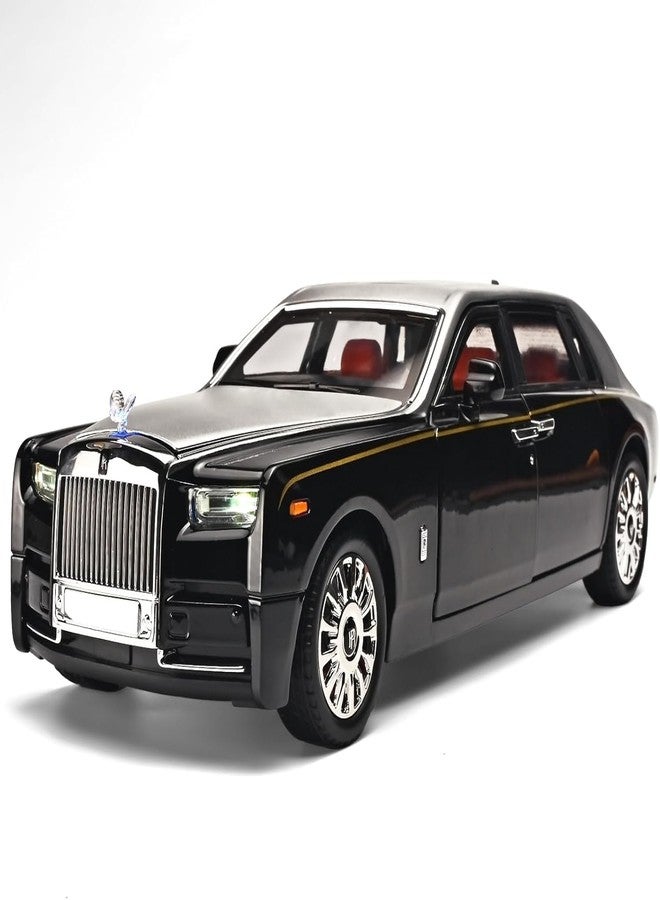 LONGMIRE Rolls Royce Phantom Model Car 1:18 Scale Alloy Metal Pull Back Die-cast Toy Vehicle with Openable Doors Light and Music for Kids and Boys - Image 1