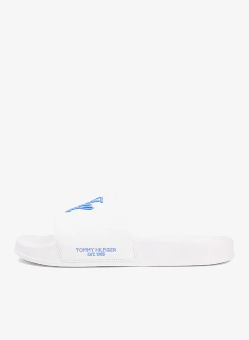 TOMMY HILFIGER Logo Embroidery Canvas Pool Slides