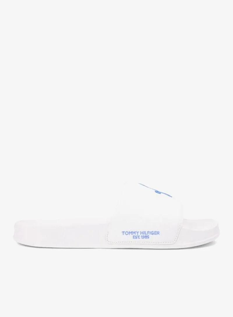 TOMMY HILFIGER Logo Embroidery Canvas Pool Slides