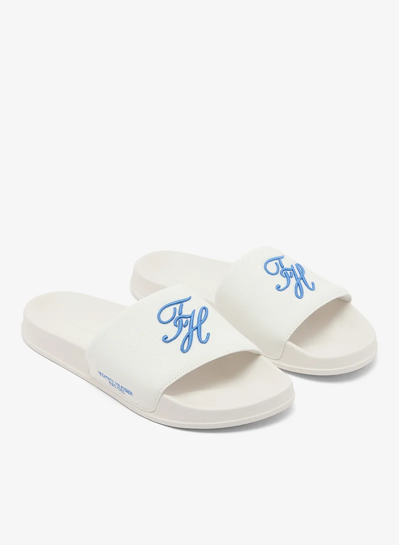 Logo Embroidery Canvas Pool Slides