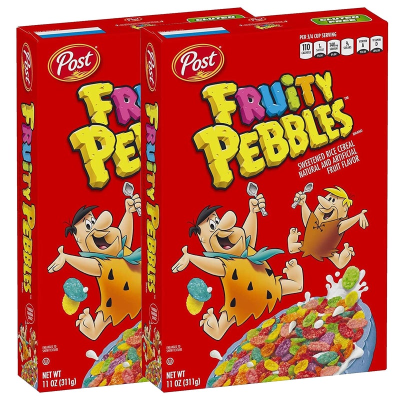 Fruity Pebbles Post Fruity Pebbles Sweetened Rice Cereal, 311 g, 2 Pack - Image 1
