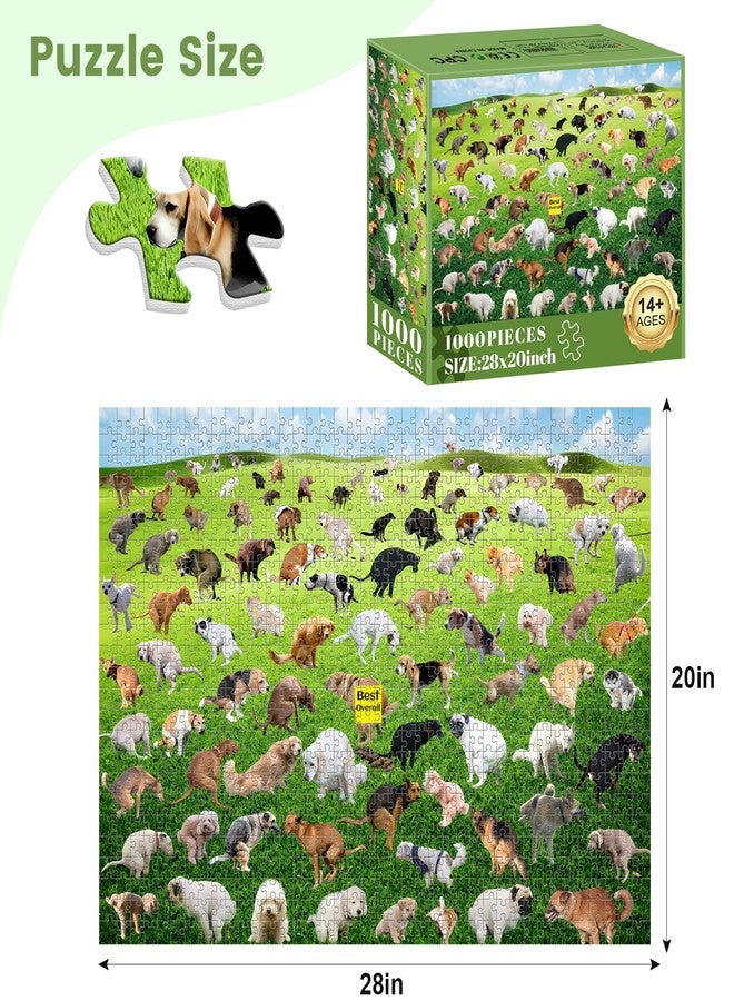 VOLUVOLU 1000 Pieces Puzzles for Adults, Pooping Puppies Puzzle, Dogs Jigsaw Puzzles 1000 Pieces, Funny Gifts for Dog Lovers Friends, Perfect White Elephant Gag Gift, - Image 2