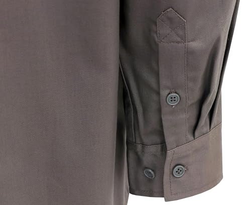 BOCOMAL FR Shirts Flame Resistant Shirt NFPA2112/CAT2 7.5oz Fire Resistant Gray Men's Fire Retardant Workwear Welding Shirt - Image 5