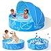 Hikiddy Foldable Kiddie Pool with Canopy 315in 47in 63in for Baby Toddler Kids Family Summer Water Play Pool with Shade Portable for Outdoor Backyard Beach BlueBlue 47in - Image 3