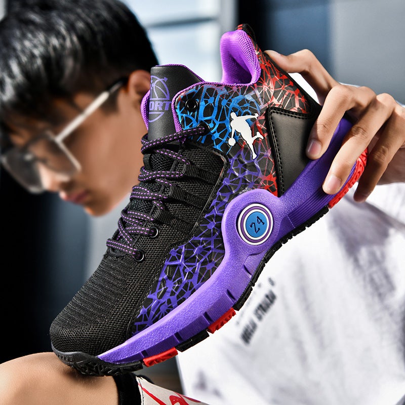Black Mamba No. 24 Basketball Shoes For Boys, Primary School Students, Kidsren'S Sports Shoes, Non-Slip, Sound, Ready-Made Mesh Shoes - Image 5