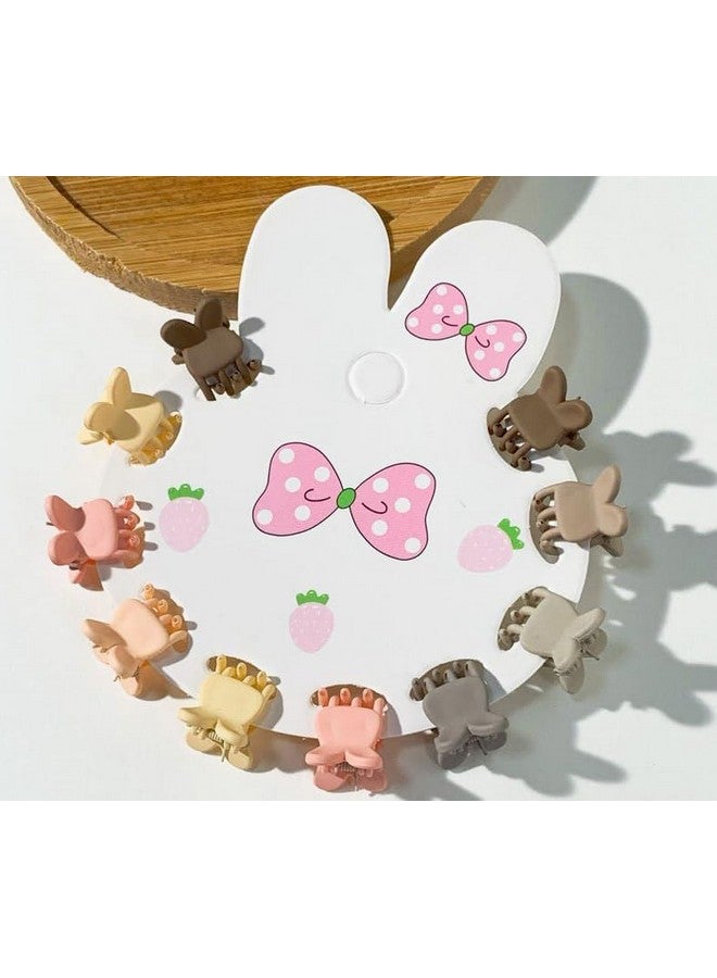 Abhaymart 10 Pcs Korean Hair Claw Clip Cute Hair Clip For Girls, Korean Style Hair Clip Hair Styling Clip Small Butterfly Hair Clip- Cute Mini Hair Claw Rabbit Shape hair Claw Clip -2024 - Image 1