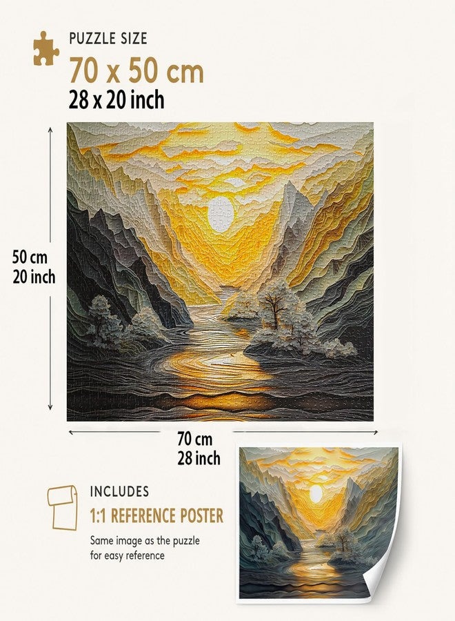 Yunlus Jigsaw Puzzles for Adults 1000 Pieces Impossible Hard Difficult Challenging Puzzles for Adults 1000pc Puzzles Sunrise at Mountain Peak Jigsaw Puzzle 1000 Pieces 28 x 20 inch - Image 4