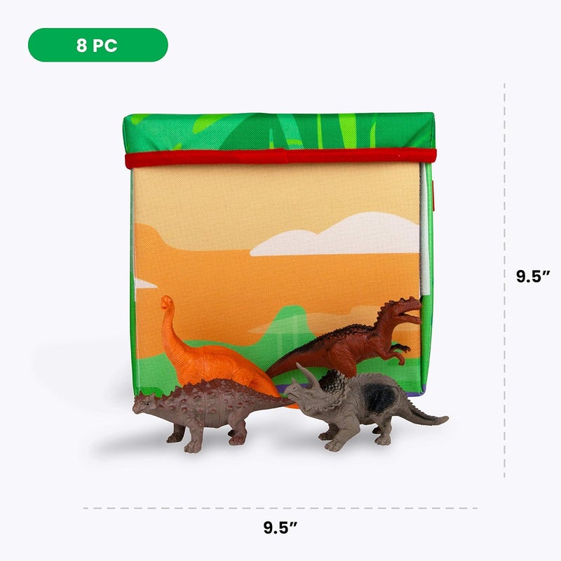 BOLEY Boley Dino Play Mat and Toy Storage Box  8 Piece Playset with Foldable Floor PlaymatStorage Box Plastic Dinosaur Figures and Dinosaur Books  Kids Play Mats for Toddlers Ages 3 - Image 5