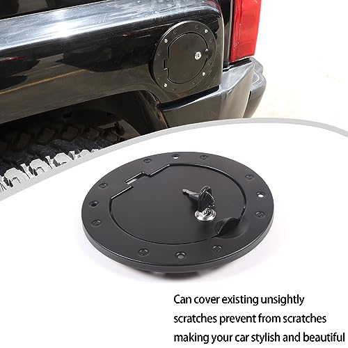 Lcojicep Fuel tank cap replacement anti-theft lock cap Compatible with Hummer H3 2005-2009 ，Locking Gas Cap Cover, Fuel Tank Door with Lock，Car Fuel Tank Gas Filler Cap Cover Trim Accessories (Black A) - Image 5