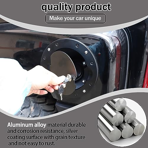Lcojicep Fuel tank cap replacement anti-theft lock cap Compatible with Hummer H3 2005-2009 ，Locking Gas Cap Cover, Fuel Tank Door with Lock，Car Fuel Tank Gas Filler Cap Cover Trim Accessories (Black A) - Image 3