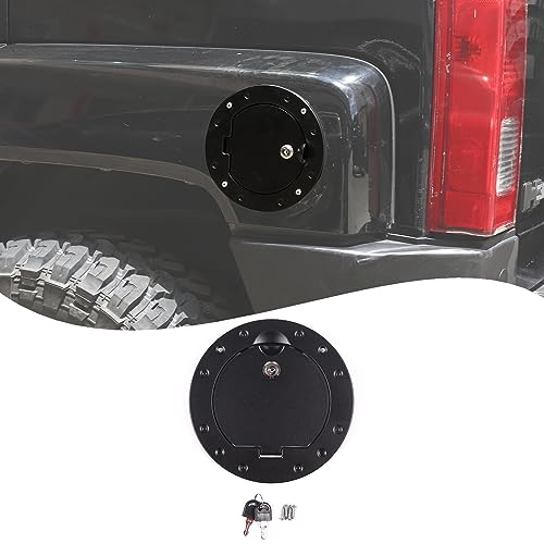 Lcojicep Fuel tank cap replacement anti-theft lock cap Compatible with Hummer H3 2005-2009 ，Locking Gas Cap Cover, Fuel Tank Door with Lock，Car Fuel Tank Gas Filler Cap Cover Trim Accessories (Black A) - Image 1