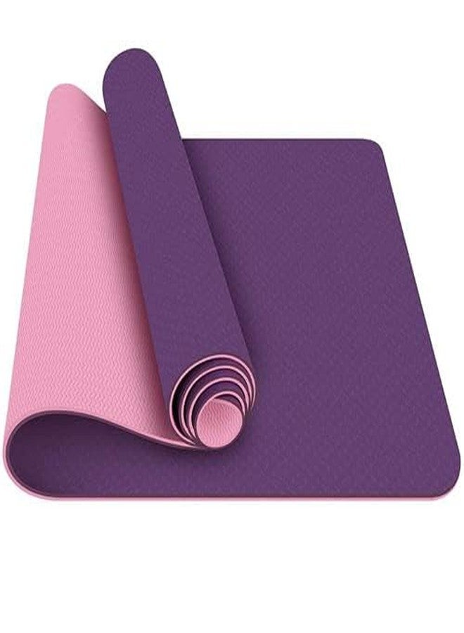 CRAFTSFY TPE Yoga Mat with Carrying Bag and Strap -Dual Layer-Reversible Fitness Mats for Men and Women (Purple and Pink, 72 x24 Inch, 6 mm) - Image 1