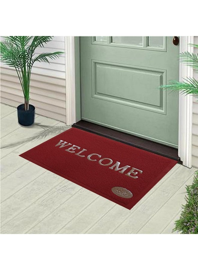 BENAVJI Printed Welcome Door Mat|Strong PVC Material & Solid Print|Anti Skid & Water Proof|Size 58 X 38 (Maroon), Large Rectangle - Image 3