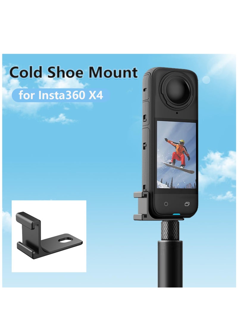 Cold Shoe Mount Extension Bracket for Insta360 X4 Action Camera Tripod Mount Adapter Base with 1/4 Interface and Cold Shoe Interface - Image 4