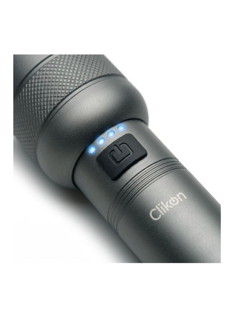 Clikon LumaRay Zoom In Zoom Out LED Flashlight 10W, 800 Lumens, 1500mAh Rechargeable Lithium Battery, Type-C USB, IPX44 Rainproof - Image 4