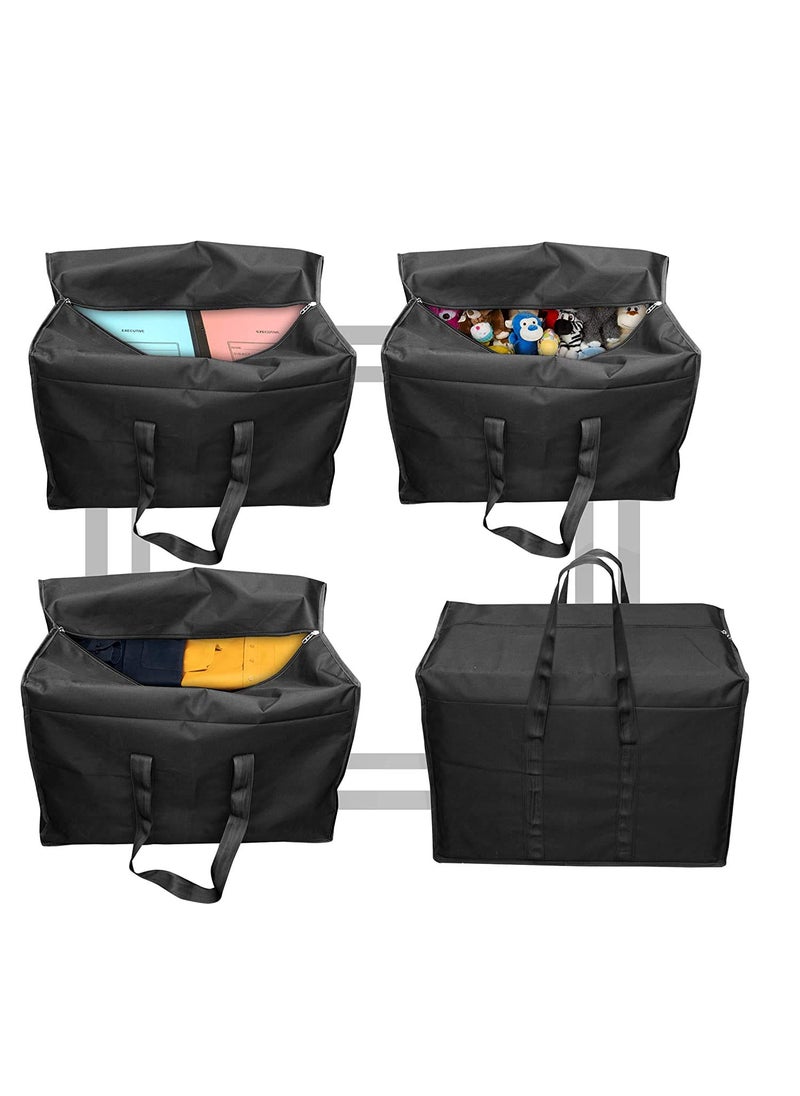 WhiteKrafts Whitekrafts 6 Pack MultiPurpose Storage BagClothing Storage OrganizerToy Storage BagStationery Paper Storage Bag with Zipper Closure and Strong Handle Black 57x 405X 368 cm Rectangular 6  - Image 5