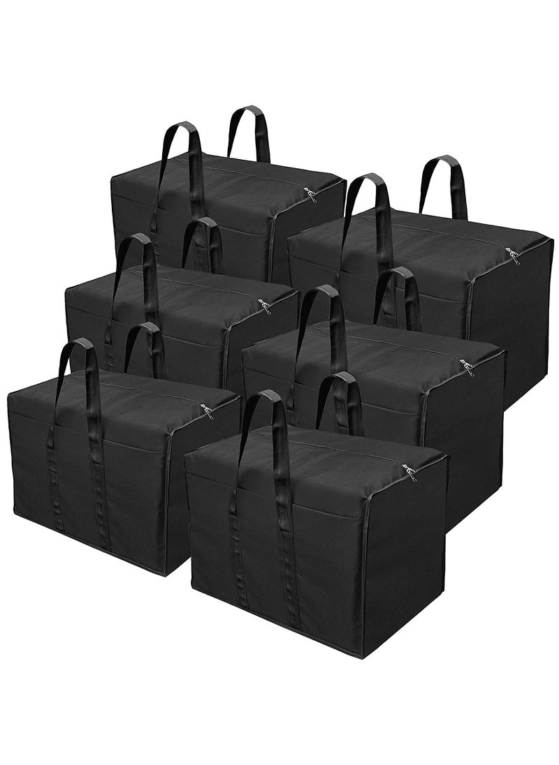 WhiteKrafts Whitekrafts 6 Pack MultiPurpose Storage BagClothing Storage OrganizerToy Storage BagStationery Paper Storage Bag with Zipper Closure and Strong Handle Black 57x 405X 368 cm Rectangular 6  - Image 1
