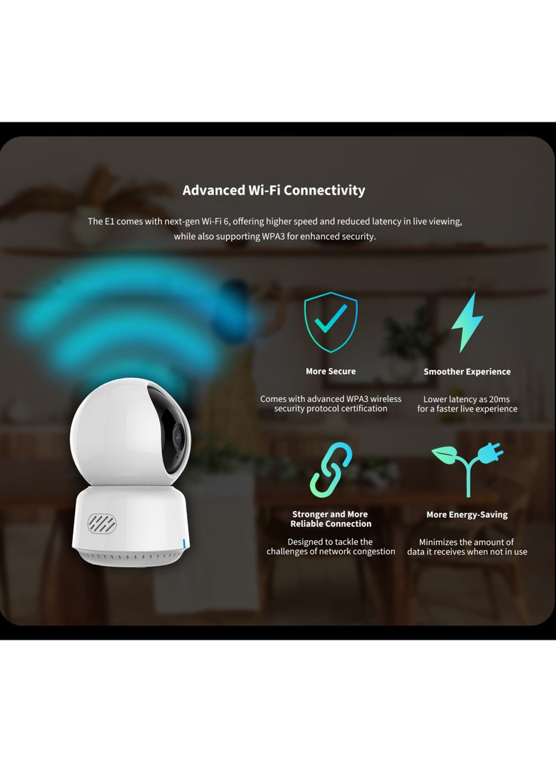 Aqara - Aqara 2K Indoor Security Camera E1,HomeKit Secure Video Indoor Camera,Two-Way Audio,Night Vision,Person Tracking,Wi-Fi 6,Supports HomeKit, Alexa and IFTTT-Global version White - Image 1