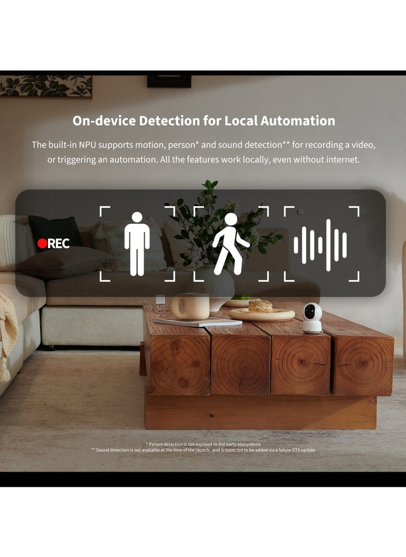Aqara - Aqara 2K Indoor Security Camera E1,HomeKit Secure Video Indoor Camera,Two-Way Audio,Night Vision,Person Tracking,Wi-Fi 6,Supports HomeKit, Alexa and IFTTT-Global version White - Image 1