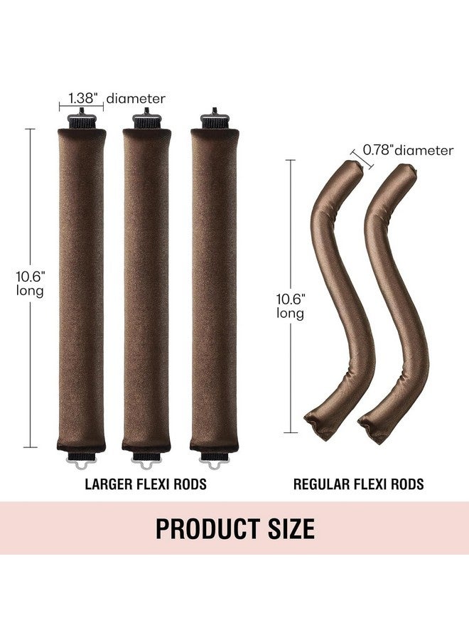 AERROW QUICK Arrow quick 3Pcs Heatless Hair Curler Rollers | Flexible Heatless Curls with Hook | Satin Rollers for Hair Styling | Overnight Heatless Hair Curler for Women | Heatless Blowout Curl Rods (Brown, Free Size) - Image 3