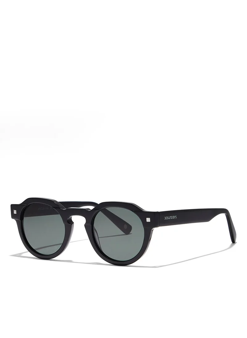 30Sundays 30Sundays Dune Men's Sunglasses, Black/Green
