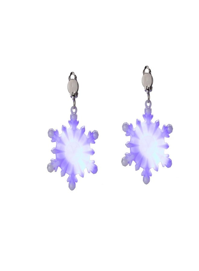 Izpack Cute Christmas LED Lights Clip On Statement Earrings for Women Santa Claus Christmas Tree Snowflake Snowman Light Up Non Piercing Dangle Drop Earring Clips Fashion Xmas Festive Holiday Party Jewelry Gifts Hypoallergenic Ear Cuffs (Snowfalke) - Image 1