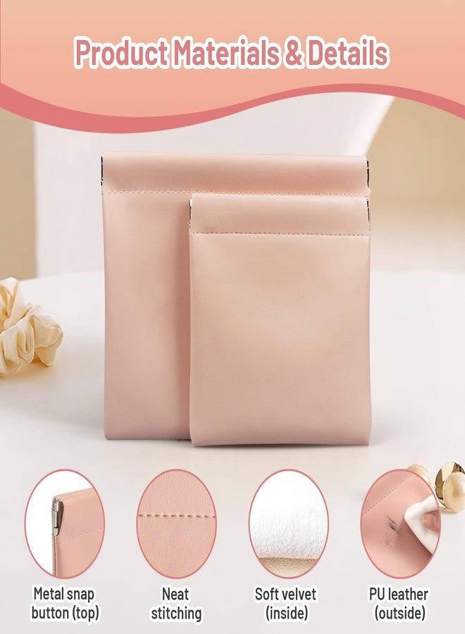 Muswelf 4.72″x4.72″ Small Pouches for Purse, 4PCS Cute Snap Closure Storages, Mini Organizer for Inside Large Makeup Bag, Organize Cosmetic, Lipstick, Jewelry, Card, Coins in Women's Handbag/Travel - Image 4
