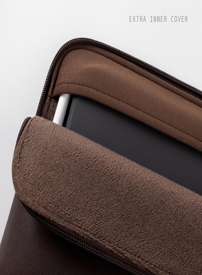 Comfyable Tablet Sleeve Compatible with iPad Air 11" M3 2025, iPad Pro 11 Inch M5 2025 & Smart/Magic Keyboard with Pencil Holder-PU Leather Bag Water-Resistant Slim Case - Chocolate - Image 2