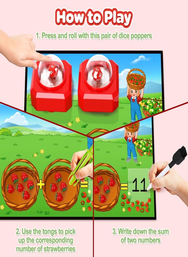 SkilLify Math Board Games for Kids with Dice Poppers, Math Manipulatives Kindergarten Preschool Math Games Counters Toys, Addition and Subtraction Dice Games Homeschool Supplies Classroom Must Haves - Image 3