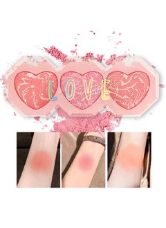 MOOYAM Baked Blusher-Three Color Heart Blush, Highlight Eyeshadow, Relief Eyeshadow Tray, Durable Waterproof And Sweat Resistant Makeup, Natural Three Dimensional, Soft Feeling The Apply On Your Face  - Image 2