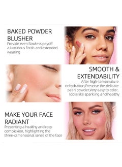 MOOYAM Baked Blusher-Three Color Heart Blush, Highlight Eyeshadow, Relief Eyeshadow Tray, Durable Waterproof And Sweat Resistant Makeup, Natural Three Dimensional, Soft Feeling The Apply On Your Face  - Image 5