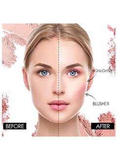 MOOYAM Baked Blusher-Three Color Heart Blush, Highlight Eyeshadow, Relief Eyeshadow Tray, Durable Waterproof And Sweat Resistant Makeup, Natural Three Dimensional, Soft Feeling The Apply On Your Face  - Image 4