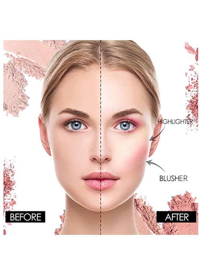 MOOYAM - Baked Blusher-Three Color Heart Blush, Highlight Eyeshadow, Relief Eyeshadow Tray, Durable Waterproof And Sweat Resistant Makeup, Natural Three Dimensional, Soft Feeling The Apply On Your Face - Image 1