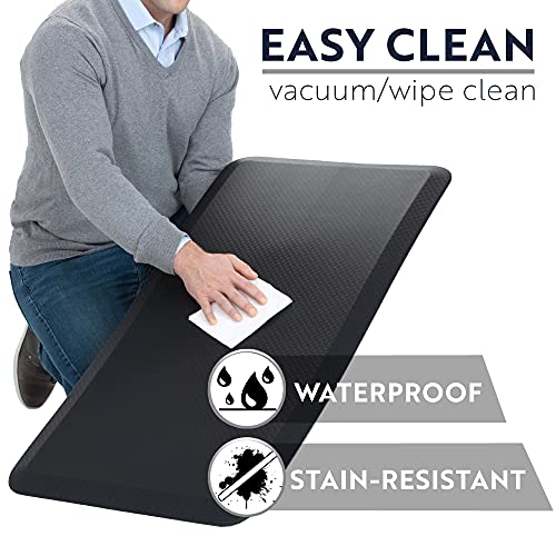 KANGAROO Cushioned Anti Fatigue Mats for Kitchen Floor, Reduce Foot, Knee, Back Pressure, 3/4 Inch Thick Ergonomic Mat, Waterproof Comfort Rug for Under Sink, Standing Desk, Store Floors, 17x24, Black - Image 4