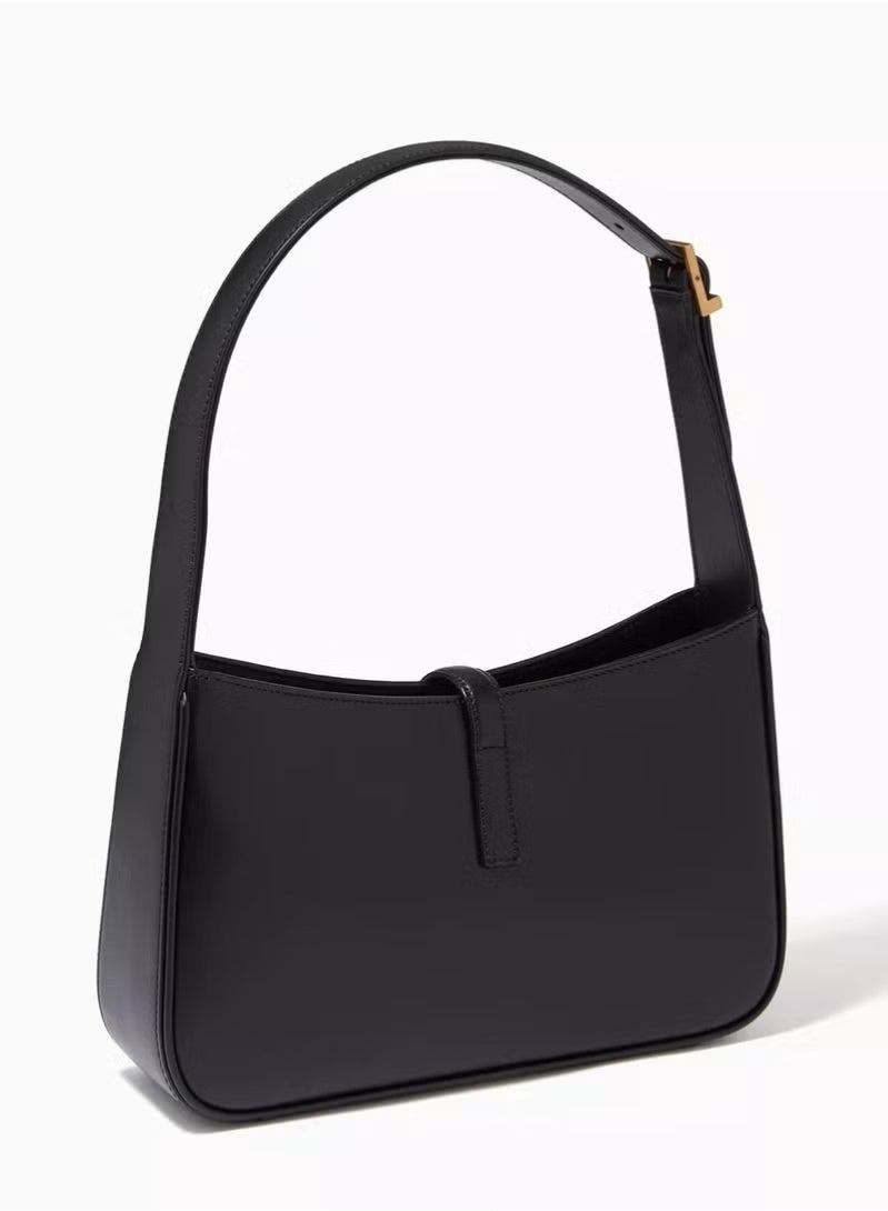 Saint Laurent Le 5 à 7 Women's Leather Hobo Bag, Women's Tote Bag, Women's Shoulder Bag, Women's Hand Bag, Women's Travel Bag, Black