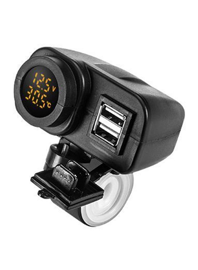 NIBEMINENT Multifunctional Dual USB Car Charger Yellow/Black - Image 1