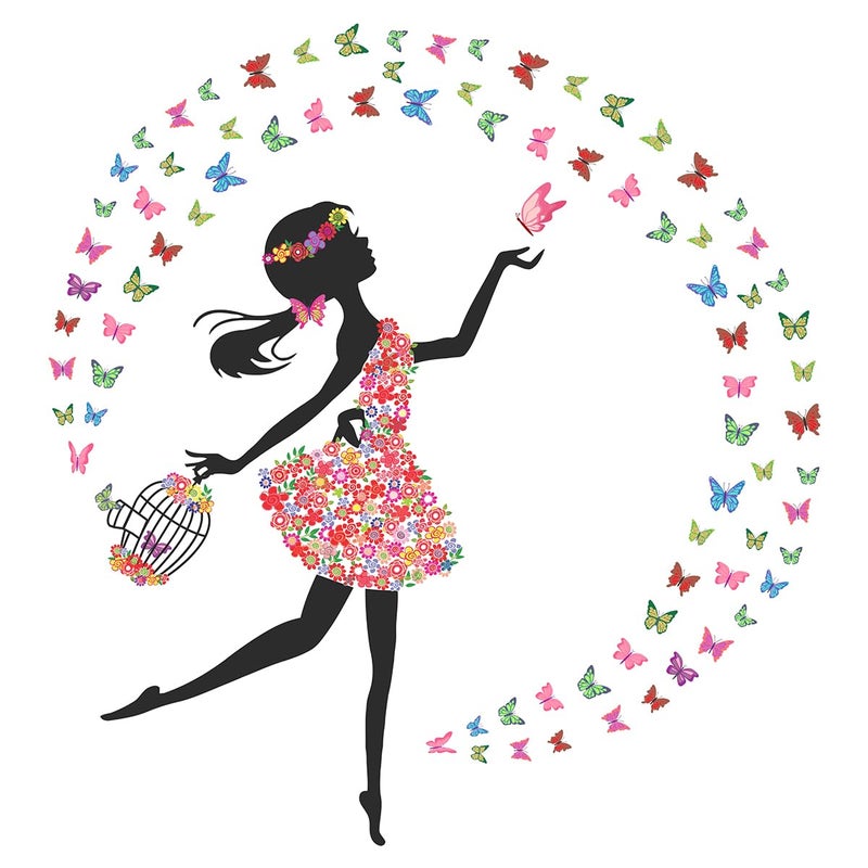 DEKOSH Girl Wall Decals for Baby Nursery | Peel & Stick Decorative Wall Art Sticker for Teen Girl Bedroom, Playroom Mural - Image 1