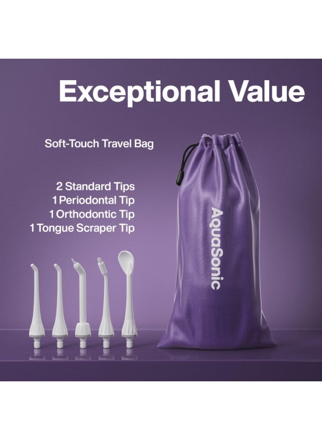 AquaSonic Aqua Flosser - Cordless Rechargeable Water Flosser for Teeth - Waterproof, Portable Oral Irrigator for Dental Cleaning with 5 Jet Tips – Braces Home Travel - Image 5