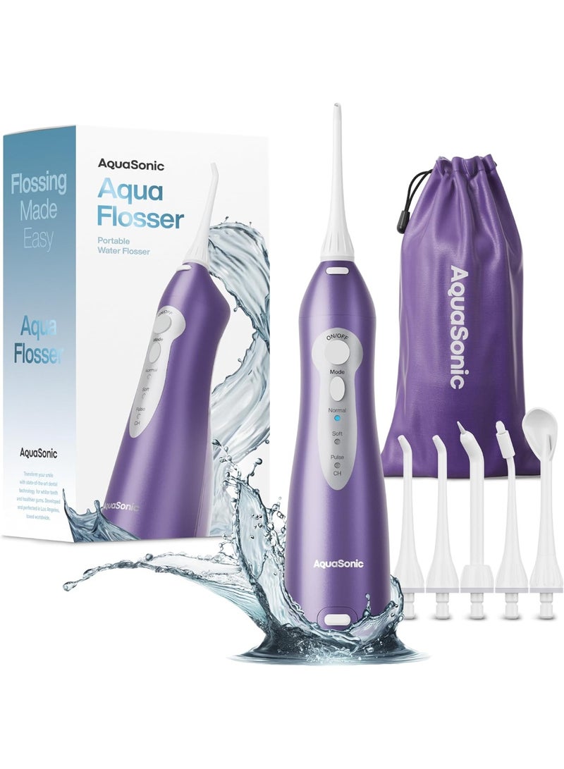 AquaSonic Aqua Flosser - Cordless Rechargeable Water Flosser for Teeth - Waterproof, Portable Oral Irrigator for Dental Cleaning with 5 Jet Tips – Braces Home Travel - Image 1