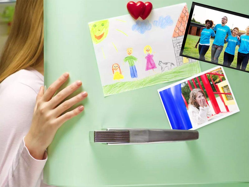 Mositear 10 Pack 5"x7" Premium Magnetic Picture Pockets Frames with Black Holds 5 x 7 inches Photo for Refrigerator - Image 5