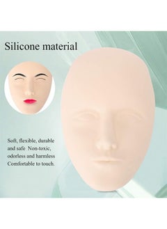 YOSOO Practice Makeup Face 3D Silicone Facial Mannequin Head Makeup Permanent Tattoo Practice Microblading Training Fake Skin Model Eyebrow Lip Eye False Eye Lash Extensions for Artists Beginners (#02)  - Image 4